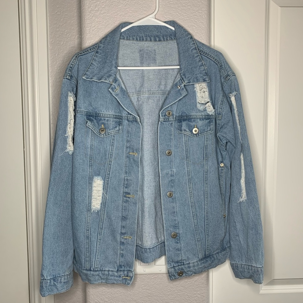 Distressed Oversized Denim Jacket
